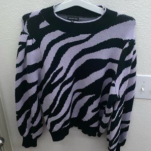 Black and Purple Zebra print Sweater